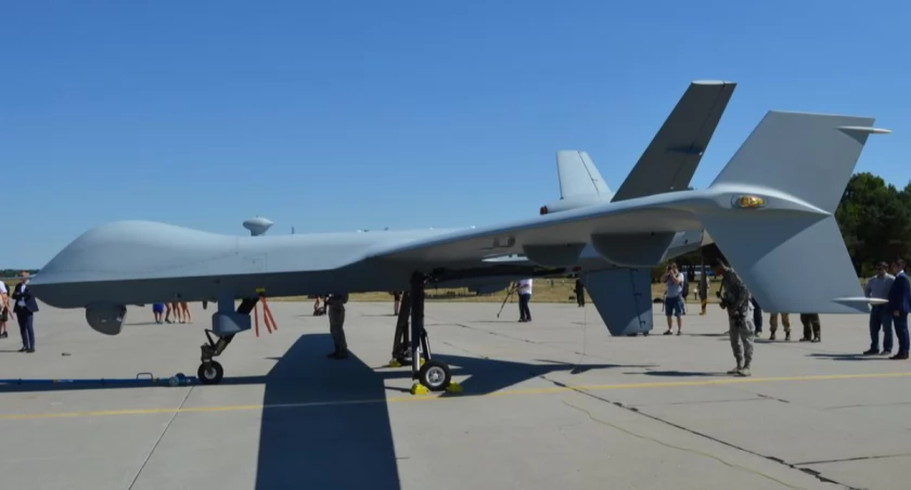 fot. prezentacja drona MQ-9 Reaper w bazie w Mirosławcu w 2018 roku (archiwum)