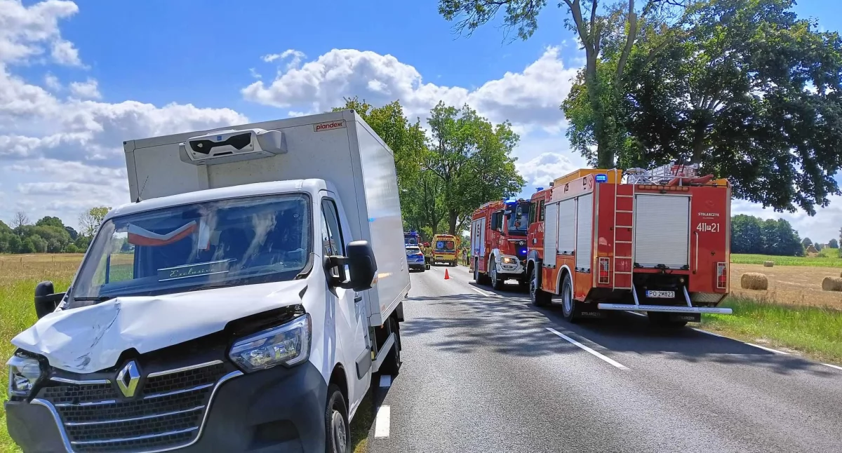 Wypadek w Przybychowie Fot. OSP Połajewo