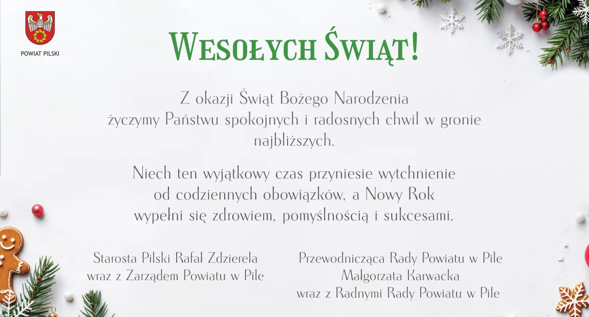 Akcje, Świąteczne życzenia władz Powiatu Pilskiego - zdjęcie, fotografia