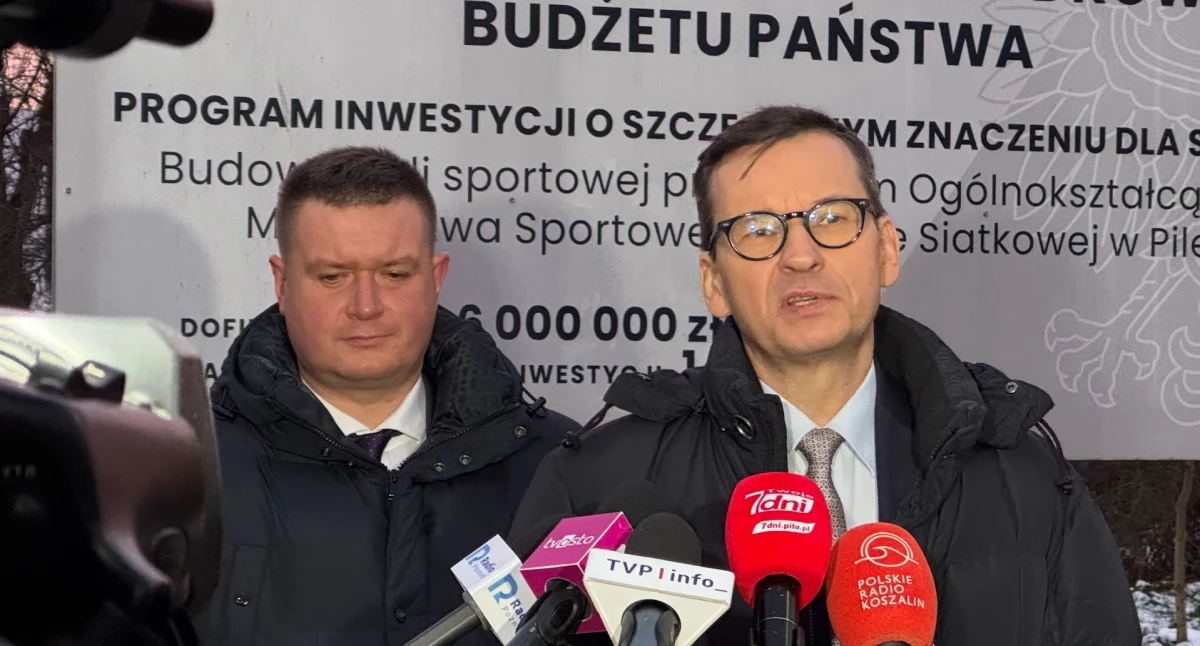 Poseł Marcin Porzucek i były premier Mateusz Morawiecki (fot. PiłaOnline)
