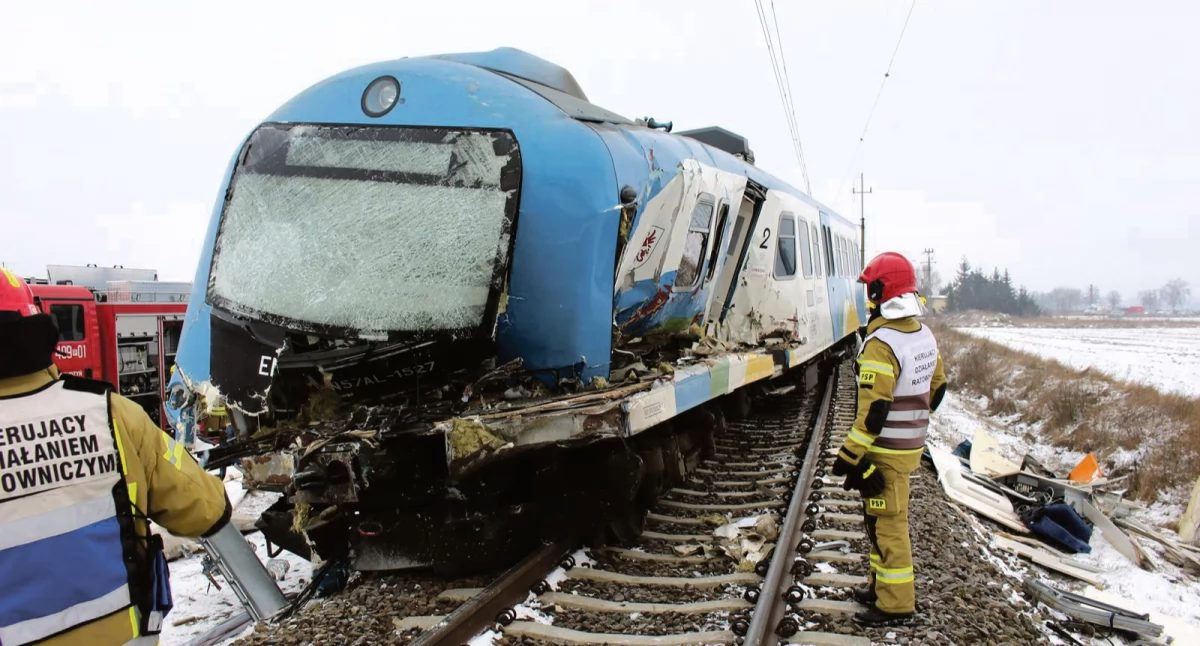 Tragedia wydarzyła się 20 stycznia 2024 roku na przejeździe Nowe Budy pod Budzyniem (Fot. KP PSP Chodzież)