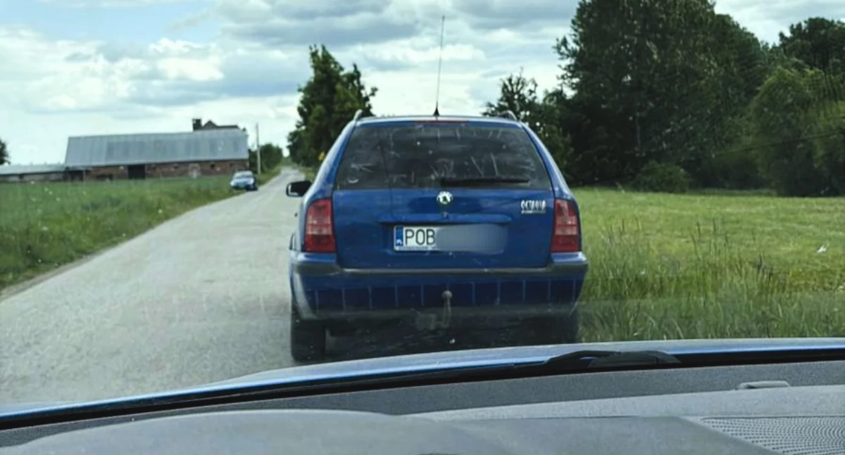 Skradziona skoda została zabezpieczona przez policję (Fot. KPP Wągrowiec)