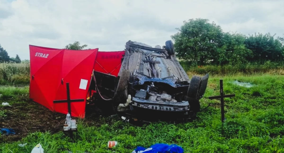 Do pierwszego w te wakacje śmiertelnego wypadku w Wielkopolsce doszło w piątek. 27 czerwca, w Tarnowie pod Obornikami (Fot. KP PSP Oborniki)