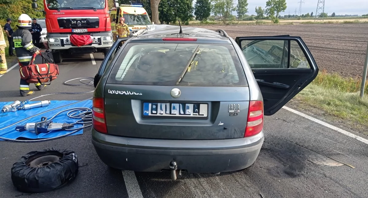 29-letni kierowca skody zginął na miejscu (Fot. KP PSP Czarnków)