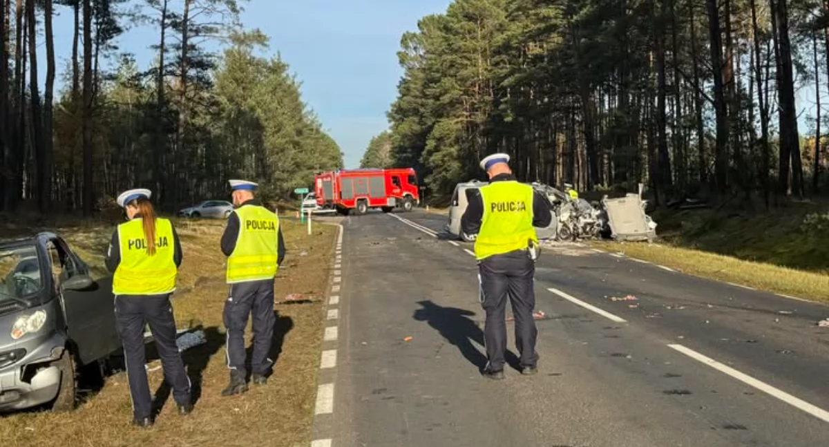 Do wypadku doszło w czwartek, 6 listopada, na DW180 na trasie Piła-Trzcianka (Fot. KPP Czarnków)
