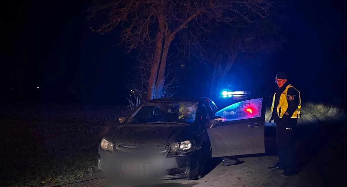 Do tragicznego wypadku doszło na drodze gminnej w Aleksandrowie (Fot. KPP Wągrowiec)