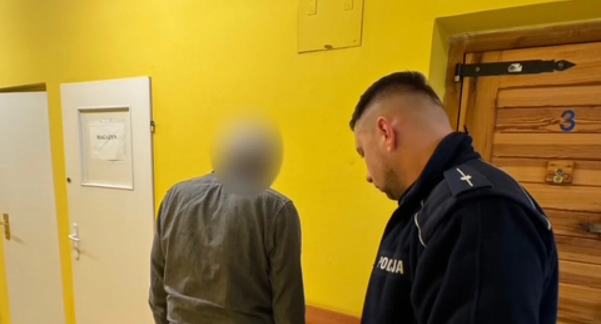 77-letni kierowca potrącił pieszego i uciekł. Do wypadku doszło na drodze na trasie Huta Szklana-Herbutowo (Fot. KPP Czarnków)