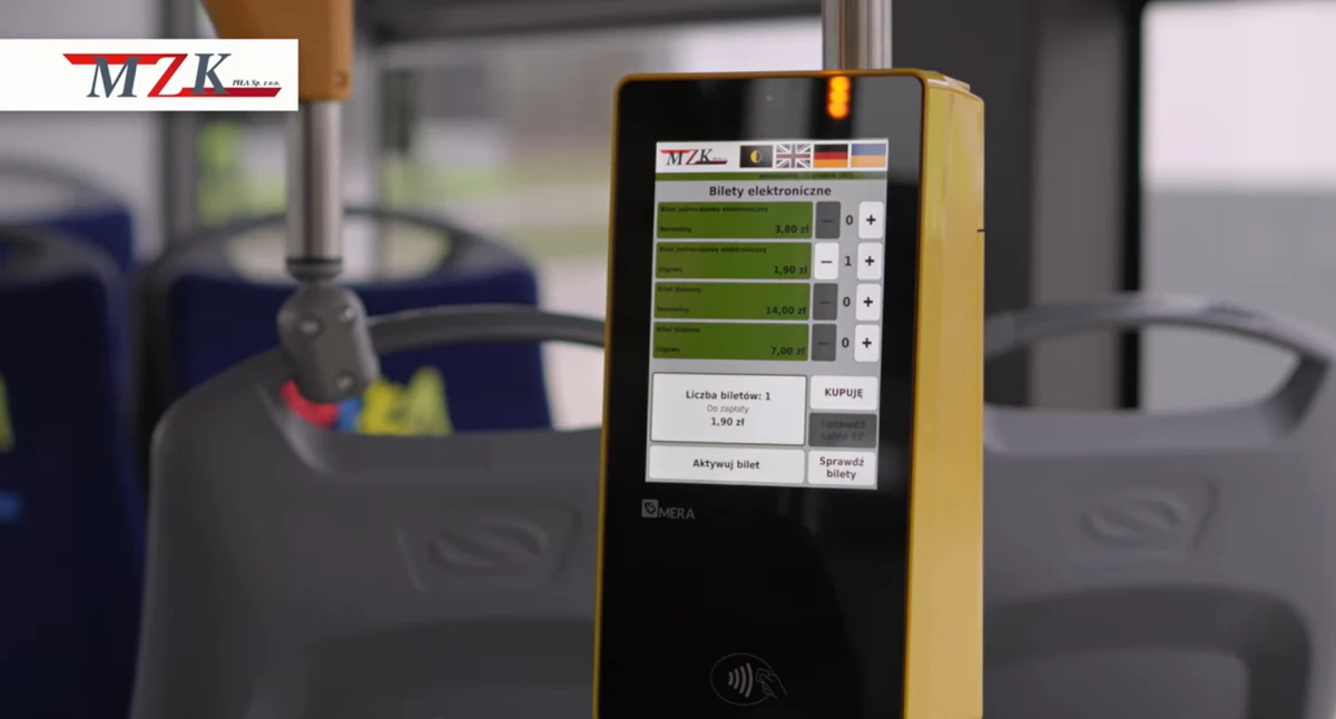 Nowy system Pilskiej Karty Miejskiej to również nowe biletomaty w autobusach MZK (Fot. MZK)