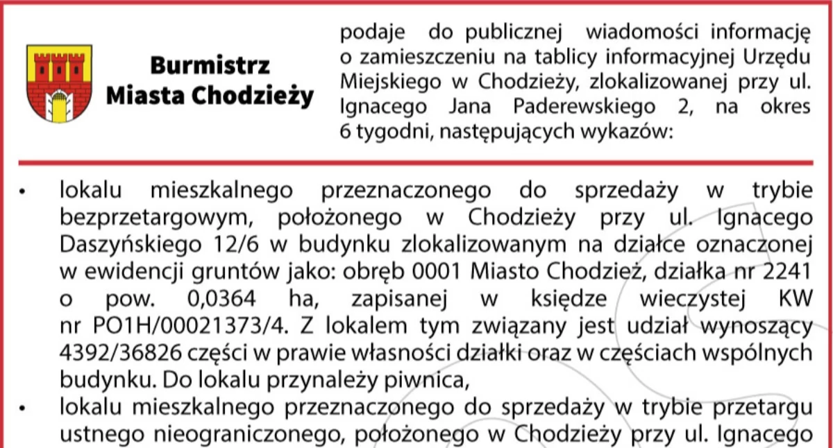 Inwestycje, Informacja Publiczna Burmistrza Miasta Chodzieży - zdjęcie, fotografia