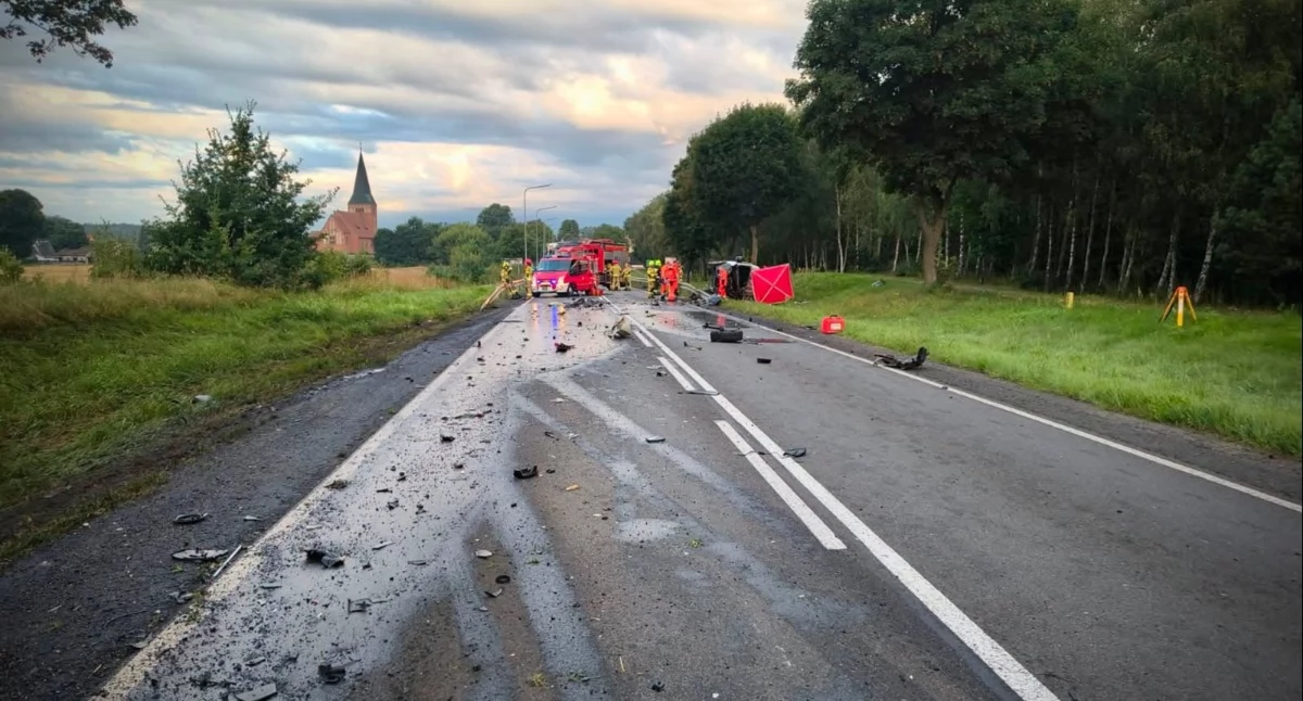 Śmiertelny wypadek na DK10 w miejscowości Śmiłowo (Fot. KPP Piła)