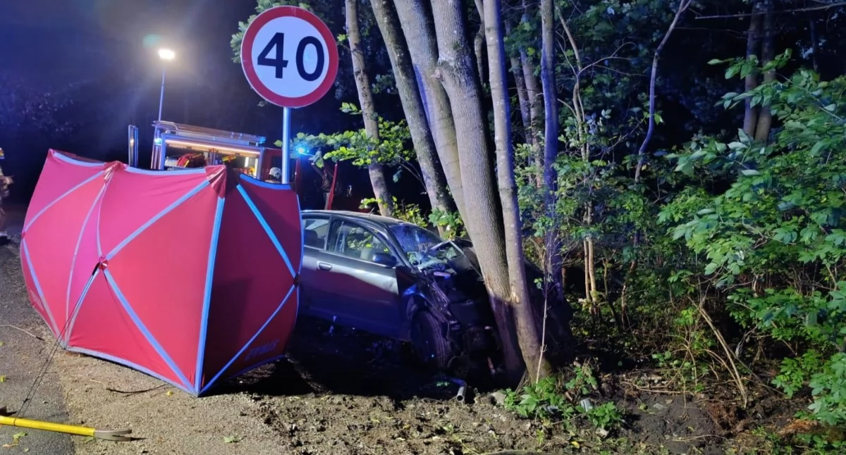 Wypadki, Koszmarny wypadek drodze Glesno Liszkowo latka żyje drugi pasażer walczy życie - zdjęcie, fotografia