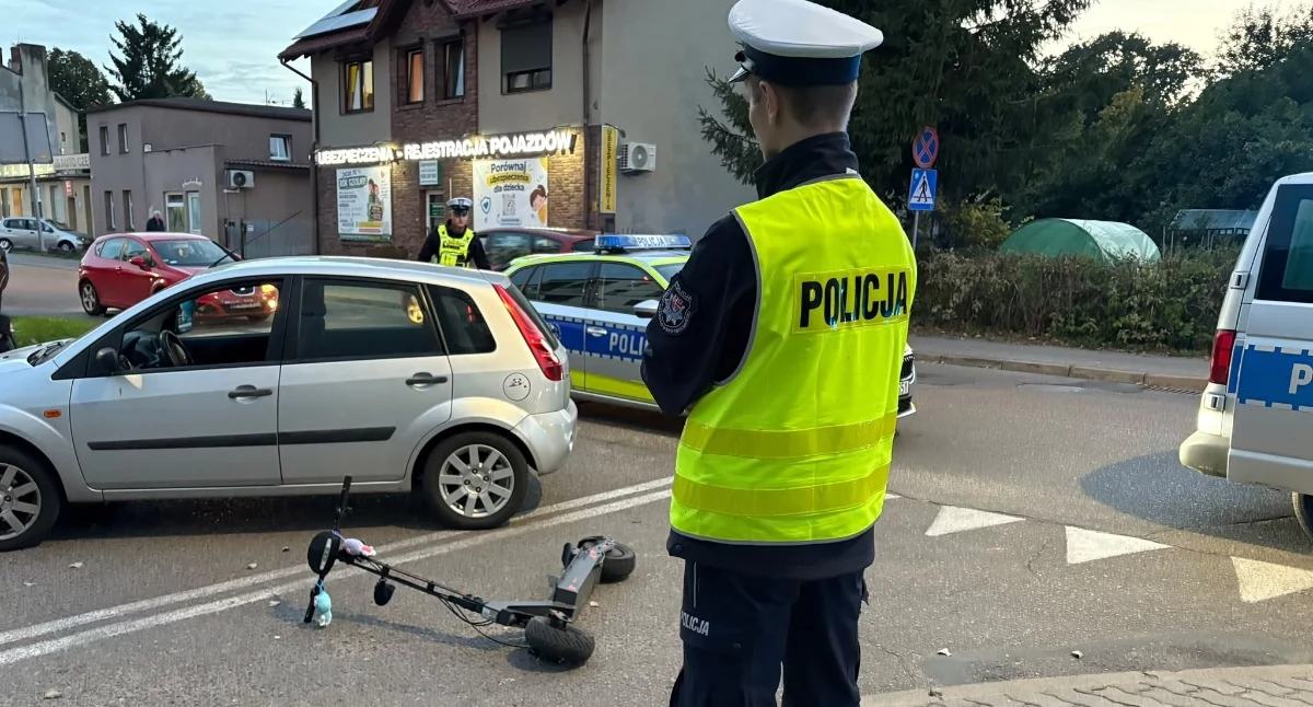 Wypadek z udziałem hulajnogi w Trzciance (Fot. KPP Czarnków)