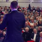 Karol Nawrocki na spotkaniu w Młodzieżowym Domu Kultury w Pile (fot. FB/Nawrocki 2025)