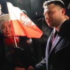 Sławomir Mentzen na spotkaniu w Parku na Wyspie w Pile (fot. FB/Sławomir Mentzen)