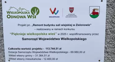Zakończono prace związane z remontem sali wiejskiej w Zielonowie 