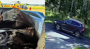 Groźny wypadek pod Złotowem. Policja poszukuje świadków ze zdjęć [ZDJĘCIA]